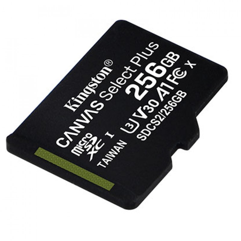 Kingston Canvas Select Plus microSD[Карта пам'яті microSD 256GB C10 UHS-I R100/W85MB/s]