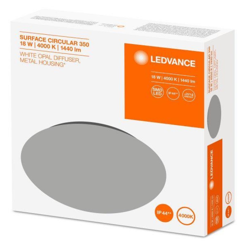 LEDVANCE Світильник світлодіодний SF Circular LED 350 18W/4000K IP44