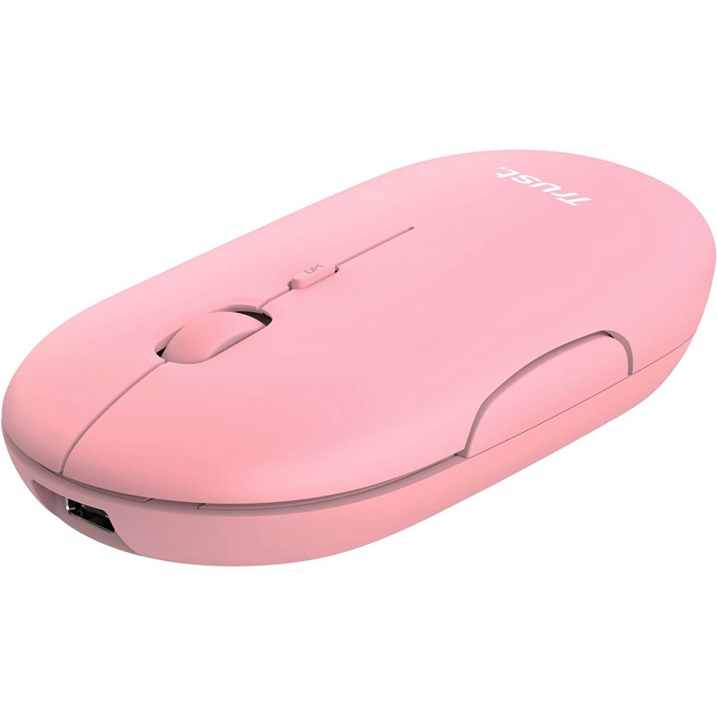 Trust Миша Puck Rechargeable Ultra-Thin BT WL Silent Pink