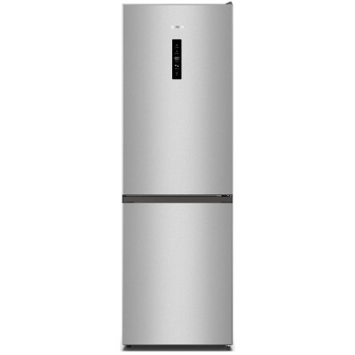 Gorenje Холодильник з нижн. мороз. камерою, 185х60х60см, 2 двері, 210(110)л, А++, NoFrost Plus, Зона св-ті, Зовн. Диспл, сірий