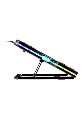 2E Gaming Підставка для ноутбука CPG-011, до 17.3", 1xUSB-A, 1xUSB-C, LCD, RGB, чорний