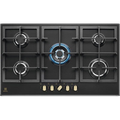 Electrolux Варильна поверхня Electrolux газова, 90см, чугун, чорний