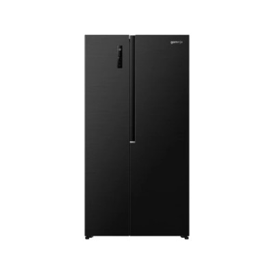 Gorenje Холодильник SBS, 179х62х92см, 2 двері, 345 (186) л, А +, NF +, Інв., Зона св-ті, Зовн. Диспл, чорний