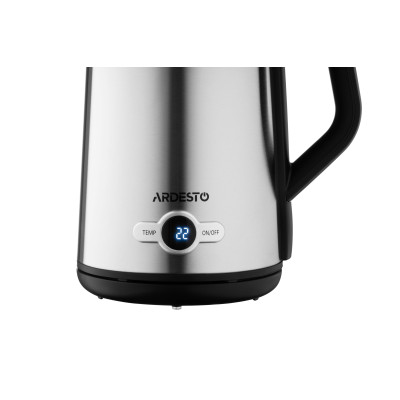 ARDESTO Електрочайник EKL-X52E/1.7 л/2200 Вт/підвійні стінки/LED дисплей/7 темп. режими/Strix контроль/нержавіюча сталь