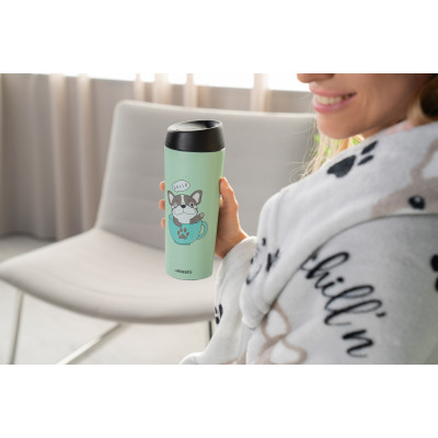 ARDESTO Термокухоль Coffee time Frenchie 450 мл, нержавіюча сталь, зелений