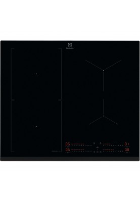 Electrolux Варильна поверхня індукційна, 60см, розширена зона, датчик кипіння, Hob2Hood, чорний