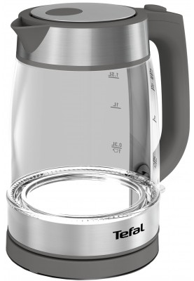 Tefal Електрочайник Glass Kettle, 1,7л, скло, сірий