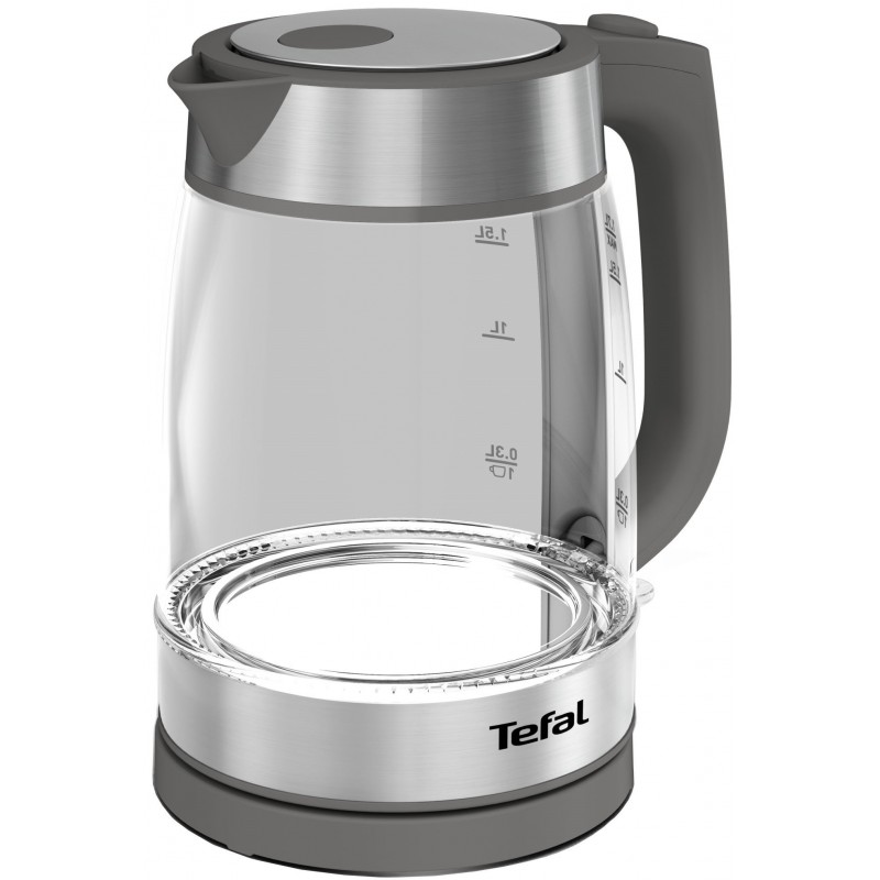 Tefal Електрочайник Glass Kettle, 1,7л, скло, сірий