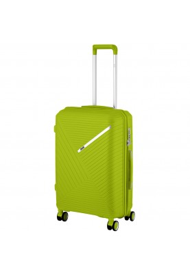 2E Набір пластикових валіз , SIGMA,(L+M+S), 4 колеса, зелене яблуко