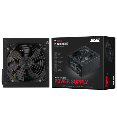 2E Блок живлення Basic Power (500W), 80%, 120мм, 1xMB 24pin(20+4), 1xCPU 8pin(4+4), 3xMolex, 4xSATA, 2xPCIe 8pin(6+2) 2E Блок живлення Basic Power (500W), 80%, 120мм, 1xMB 24pin(20+4), 1xCPU 8pin(4+4), 3xMolex, 4xSATA, 2xPCIe 8pin(6+2)