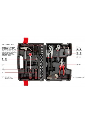 Top Tools Набір інструментів, 1/2", 1/4", 81шт, універсальний