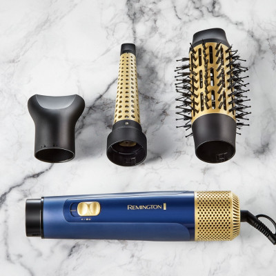 Remington Фен-щітка Sapphire Luxe, 1000Вт, 2 режими, іоніз-я, хол. обдув, кераміка, сапфіровий