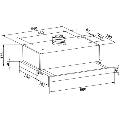 Hansa Витяжка телескопічна, 60см, 270м3ч, чорний