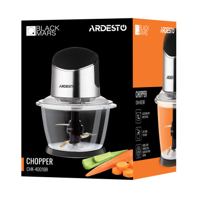 ARDESTO Подрібнювач CHK-4001BR - 400Вт/1л/ покриття soft touch/ срібл.-чорний