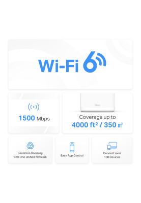 Mercusys Система WiFi-Mesh Halo H60X AX1500, 3xGE LAN/WAN, 2мод