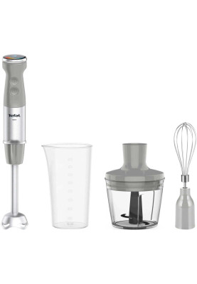 Tefal Блендер заглибний Quickchef+ 1000Вт, 3в1, чаша-800мл, чопер-500мл, турборежим, сріблясто-сірий