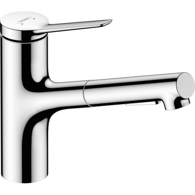 Hansgrohe Змішувач для кухні Zesis M33, довж.виливу - 219мм, витяжний, 1важіль, KM150, хром