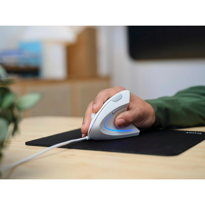 Trust Миша Verto Ergonomic, USB-A, Білий