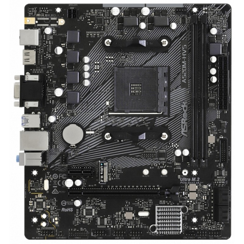 ASRock Материнська плата  A520M-HVS sAM4 A520 2xDDR4 HDMI-VGA USB 3.2 mATX