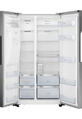 Gorenje Холодильник SBS, 179x68x91см, 2 дв., Х- 368л, М- 167л, A+, NF Plus, Інвертор, диспенсер, льодоген, Дисплей, сірий