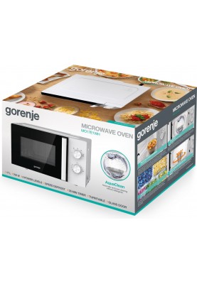 Gorenje Мікрохвільова піч, 17л, хутро. керув., 700Вт, дисплей, білий