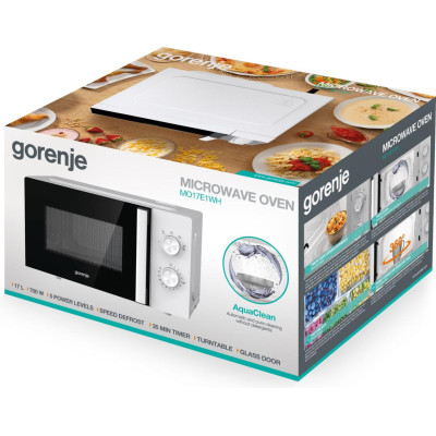 Gorenje Мікрохвільова піч, 17л, хутро. керув., 700Вт, дисплей, білий