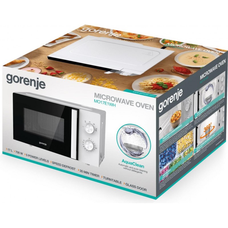 Gorenje Мікрохвильова піч, 17л, мех. керув., 700Вт, дисплей, білий