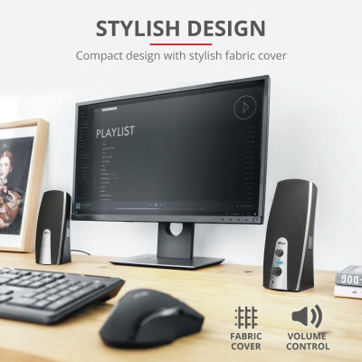 Trust Акустична система (Колонки) 2.0 MILA USB Black/WHITE
