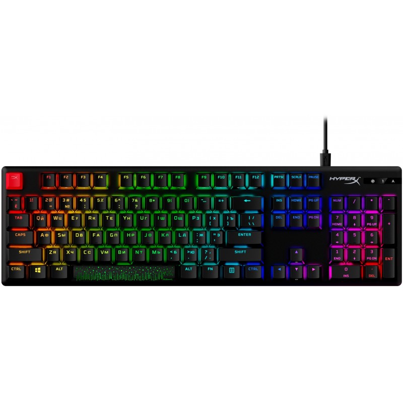 HyperX Клавіатура Alloy Origins Aqua USB RGB PBT ENG/RU, Black