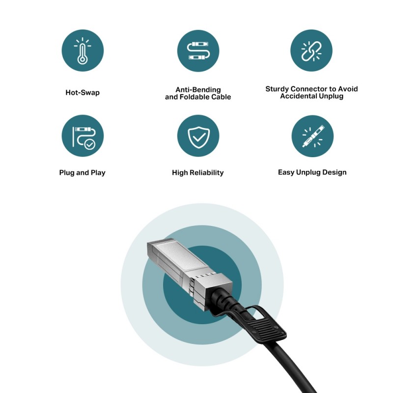 TP-Link Кабель Direct Attach SFP+ Cable for_10 Gigabit connections Up to 1m
