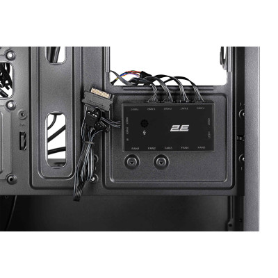 2E Gaming Корпус Calleo GB700 без БЖ 2xUSB3.0, 1xUSB2.0, 4x120мм ARGB, VGA 320мм, LCS ready, контролер з пультом, TG Side Window, mATX, чорний