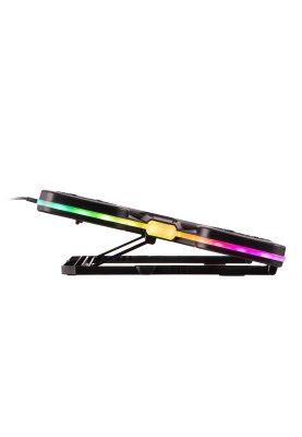2E Gaming Підставка для ноутбука CPG-011, до 17.3", 1xUSB-A, 1xUSB-C, LCD, RGB, чорний