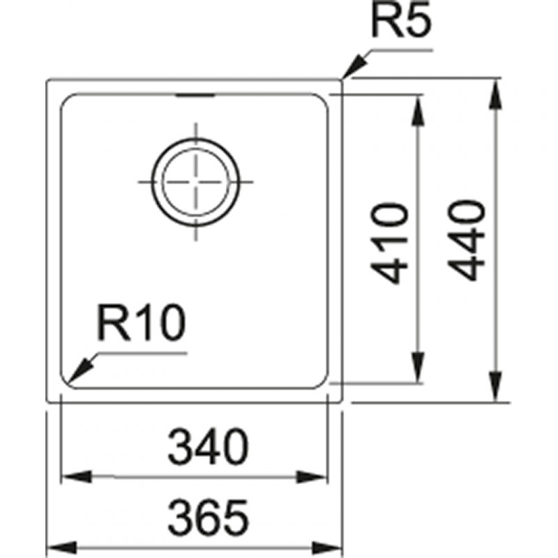 Franke Кухонна мийка Sirius SID 110-34/144.0649.548/тектонайт/365х440х200/монтаж під стільницю/чорний