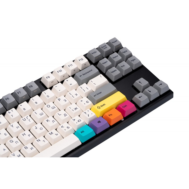 Varmilo Клавіатура механічна VEA87 CMYK 87Key, Cherry Mx Brown, USB-A, EN/UKR, White Led, Чорний