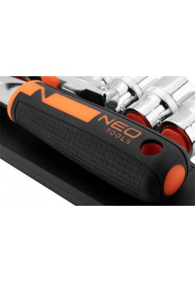 Neo Tools Набір торцевих головок, 12шт, 3/8", тріскачка 90 зубців, CrV