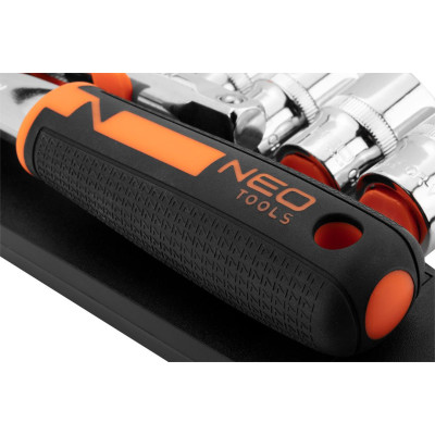 Neo Tools Набір торцевих головок, 12шт, 3/8", тріскачка 90 зубців, CrV Neo Tools Набір торцевих головок, 12шт, 3/8", тріскачка 90 зубців, CrV