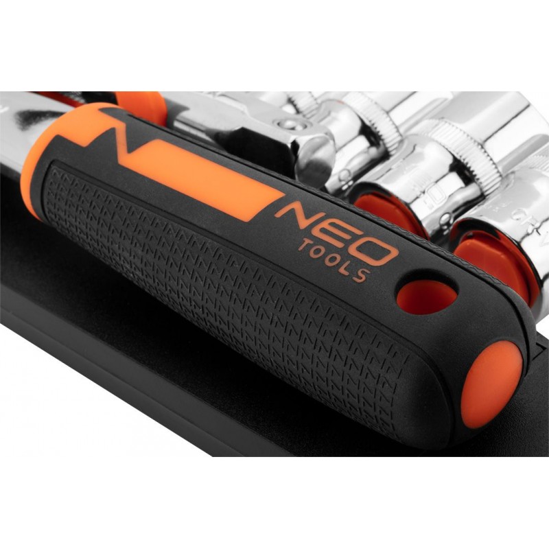 Neo Tools Набір торцевих головок, 12шт, 3/8", тріскачка 90 зубців, CrV