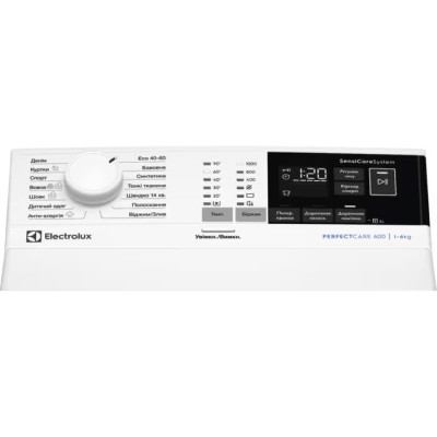 Electrolux Пральна машина Electrolux вертикальна, 6кг, 1000, D, 60см, дисплей, білий