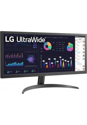 LG Монітор 25.7" 26WQ500-B HDMI, Audio, IPS, 2560x1080, 21:9, 75Hz, sRGB 99%, FreeSync, HDR10