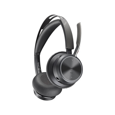 Poly Гарнітура комп'ютерна стерео On-ear Voyager Focus 2, USB-A, Bluetooth, всеспрямований, ANC, Acoustic fence, чорний