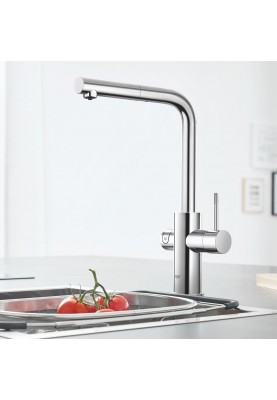 Grohe Змішувач для кухні Blue Home, довж.виливу - 223мм, поворотний, витяжний, 1 важіль + сенсор, хром