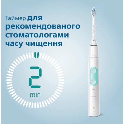 Philips Щітка зубна електр., ProtectiveClean 5100, 62т. колив/хв, насадок-2, футляр, білий