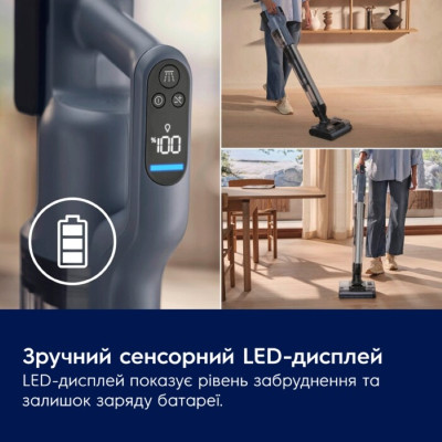 Electrolux Пилосос Electrolux бездротовий, вологе прибирання, конт пилок -0.57л, вода -0.65л, автон. робота до 80хв, вага-7.09кг, 2в1, синій Electrolux Пилосос Electrolux бездротовий, вологе прибирання, конт пилок -0.57л, вода -0.65л, автон. робота до 80хв, вага-7.09кг, 2в1, синій