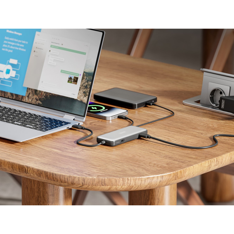 Digitus Док-станція USB-C > HDMI/2xUSB-A/USB-C/SD/MicroSD/RJ54