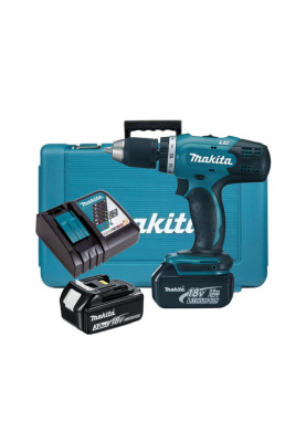 Makita Шурупокрут-дриль акумуляторний DDF453RFE 18B 2х3А·год 42Нм 0-400·0-1300 об·хв кейс 1.8кг