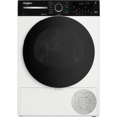 Whirlpool Сушильна машина  тепловий насос, 9кг, A+++, 60см, дисплей, люк чорний, білий