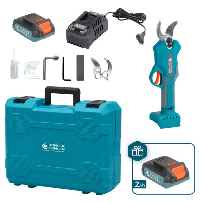 Könner & Söhnen Секатор акумуляторний Konner&Sohnen KS CPS20V-32 Case PLUS 20В акб 2х2А·рік d 15-32мм ЗП кейс 0.89кг Könner & Söhnen Секатор акумуляторний Konner&Sohnen KS CPS20V-32 Case PLUS 20В акб 2х2А·рік d 15-32мм ЗП кейс 0.89кг