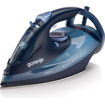 Gorenje Утюг, 3250Вт, 420мл, паровий удар-250гр, верт. відпарювання, антинакип, автовідключення, керам. підошва, чорно-синій