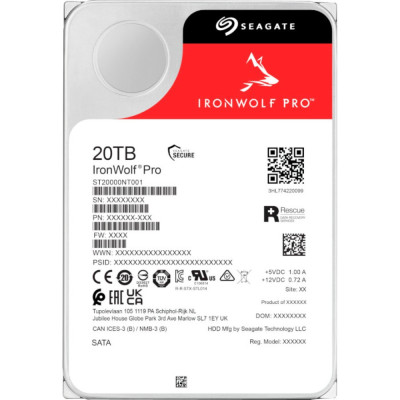 Seagate Жорсткий диск Seagate 20TB 3.5" 7200 256MB SATA IronWolf Pro