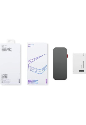 Lenovo Портативний зарядний пристрій Power Bank 20000 mAh, Go USB-C Laptop, Thunder Black